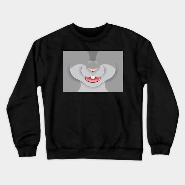 Silver Bunny Face Crewneck Sweatshirt by KeishaMaKainn